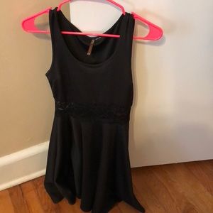 Little black dress with lace mesh
